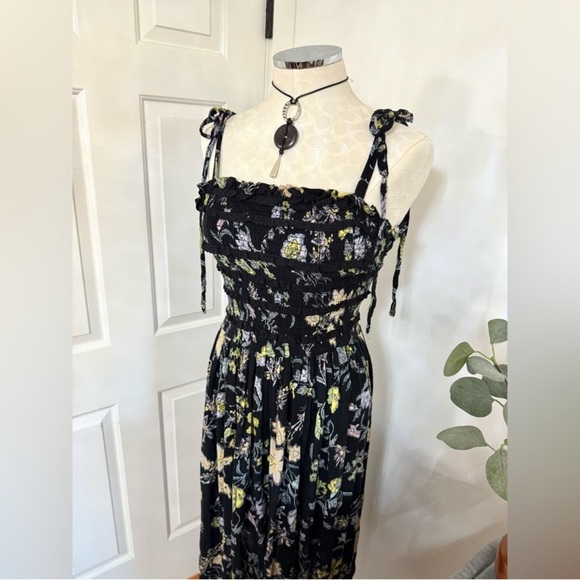 Free People Island Black Floral Midi Dress - Picture 3 of 5